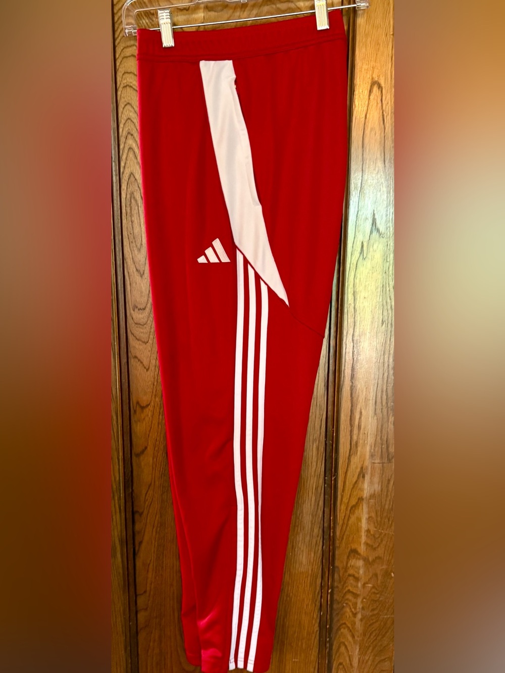 Men's adidas Tiro 24 training pants, power red with 3 white stripes.
2XL